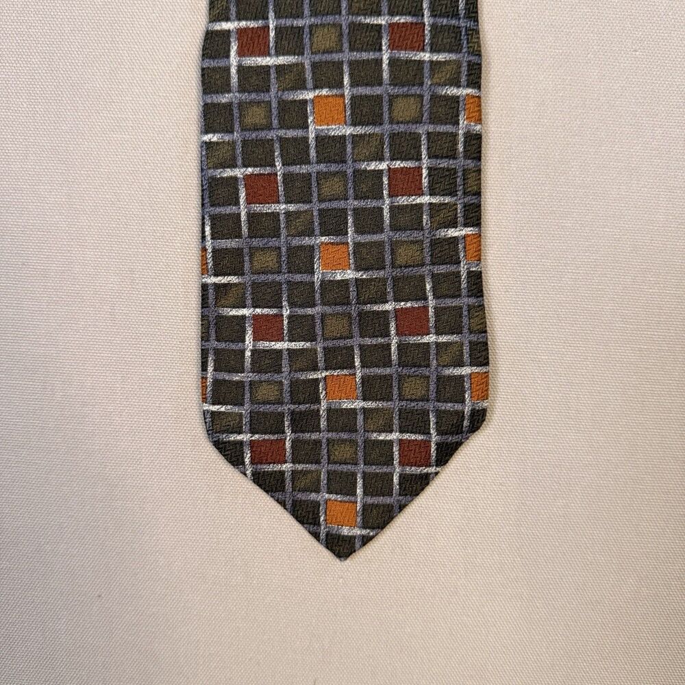 COACH Italian Silk Tie Geometric Design Luxury Stunning Made in Italy 60” x 3.5”